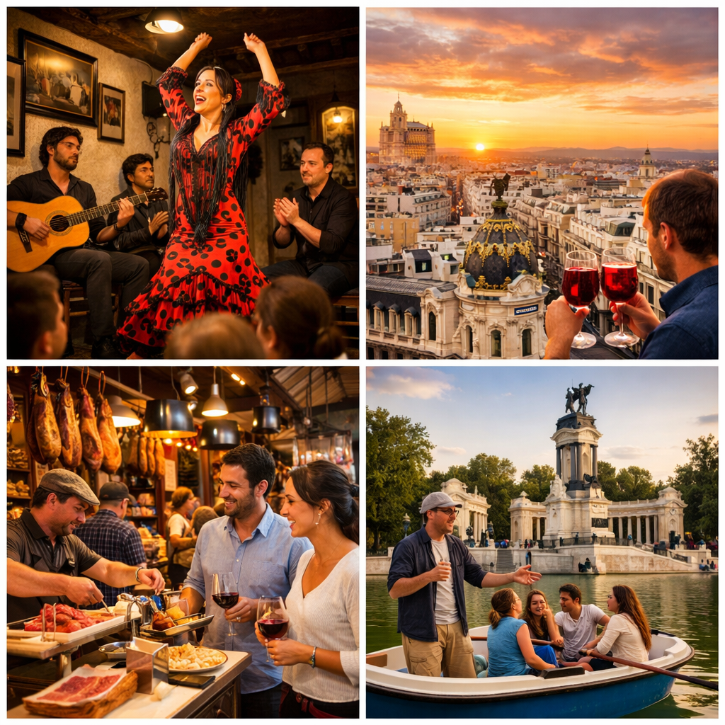 Grupo de personas disfrutando de un tour alternativo en Madrid.