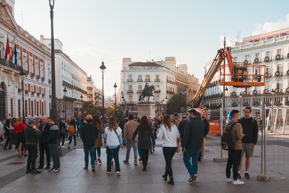 Turistas en un free tour por Madrid
