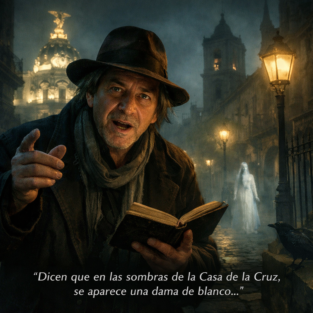 Narrador contando leyendas urbanas en Madrid