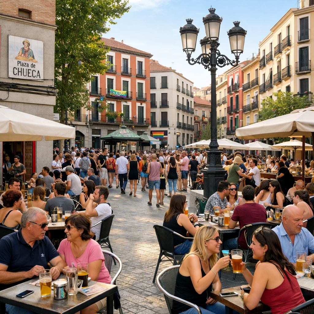 Plaza de Chueca con ambiente animado