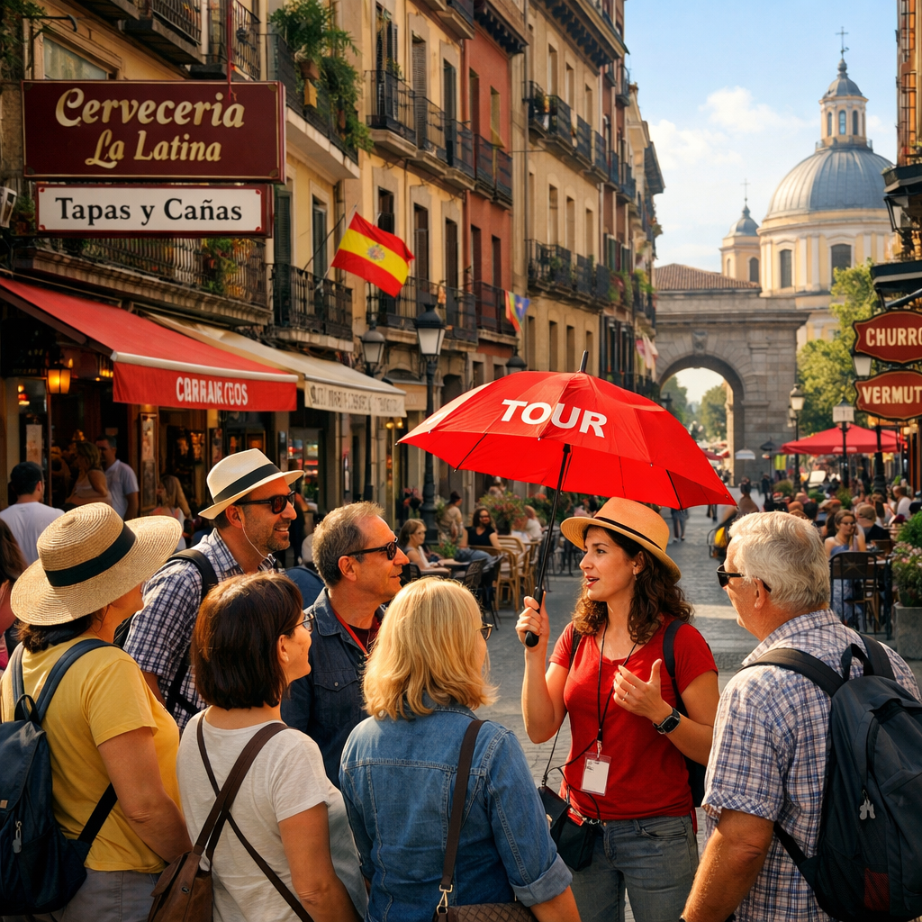 Turistas explorando Malasaña, uno de los barrios emblemáticos de Madrid.