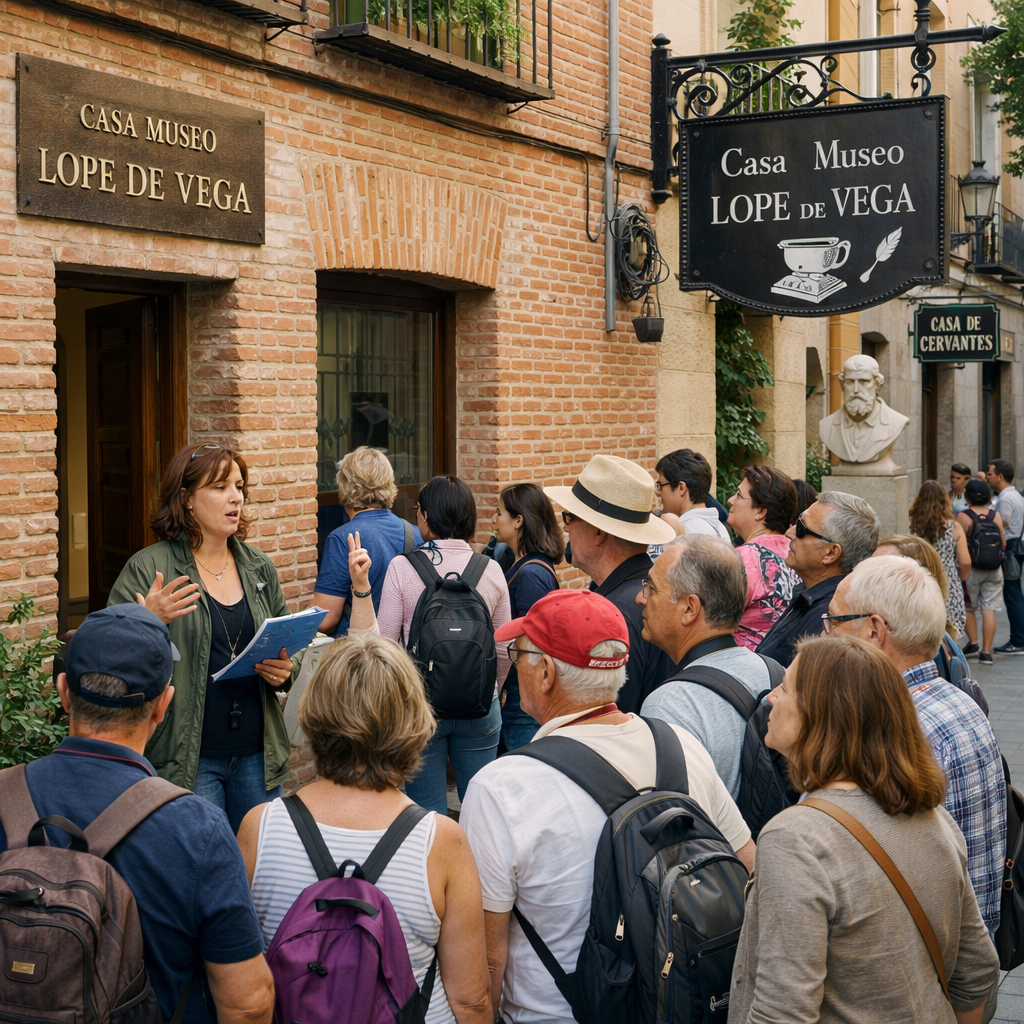 Visitantes en una ruta literaria por Madrid