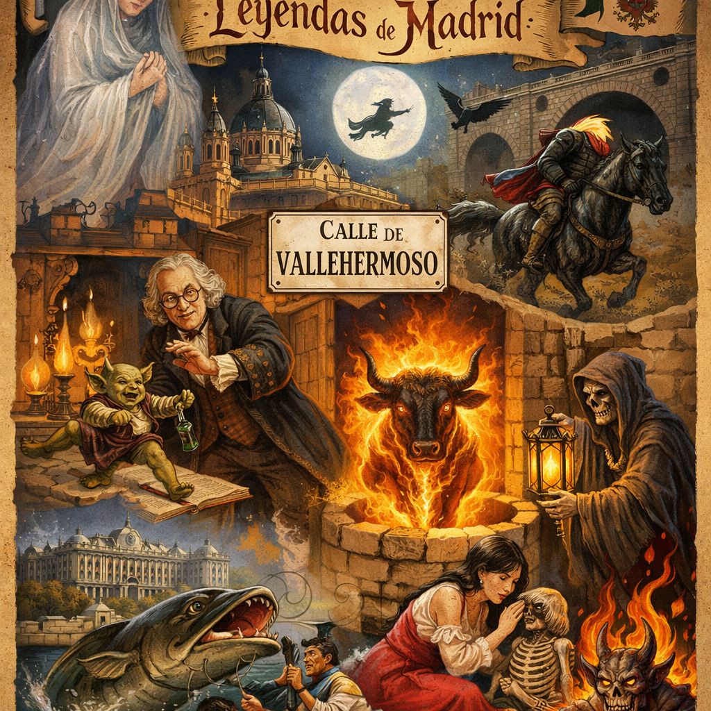Ilustración de leyendas y mitos de Madrid.